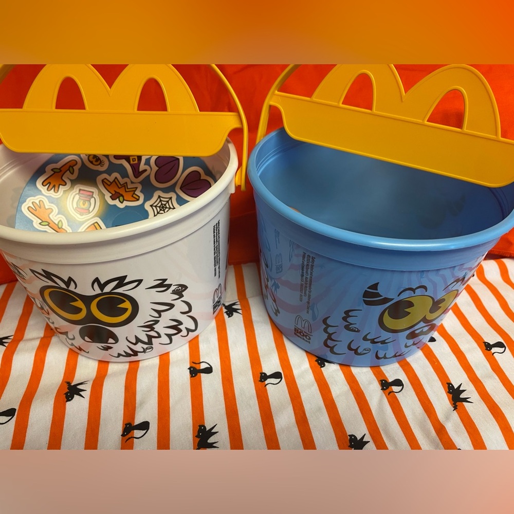 Set Of 2 McDonald's 2024 Halloween Boo Buckets